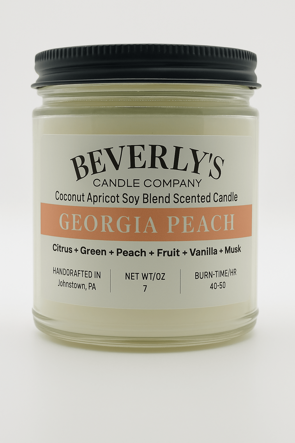 Georgia Peach - Juicy Peach, Citrus & Vanilla Musk Scented Candle