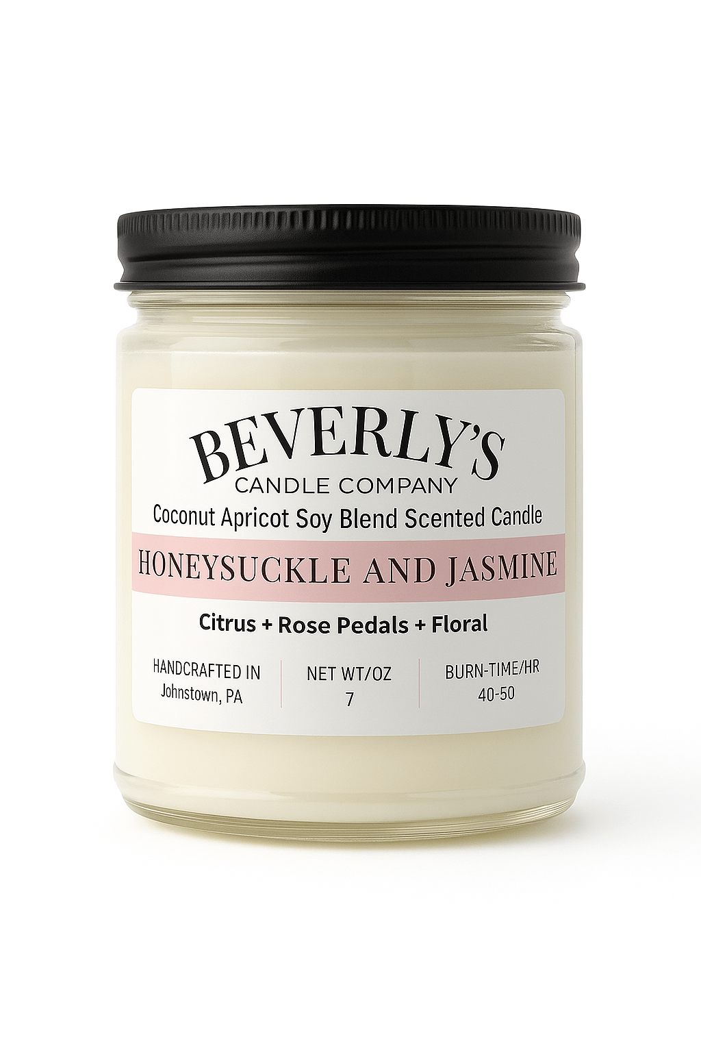 Honeysuckle Jasmine - Luxury Coconut Apricot Candle | Blooming Florals, Citrus & Rose Petal