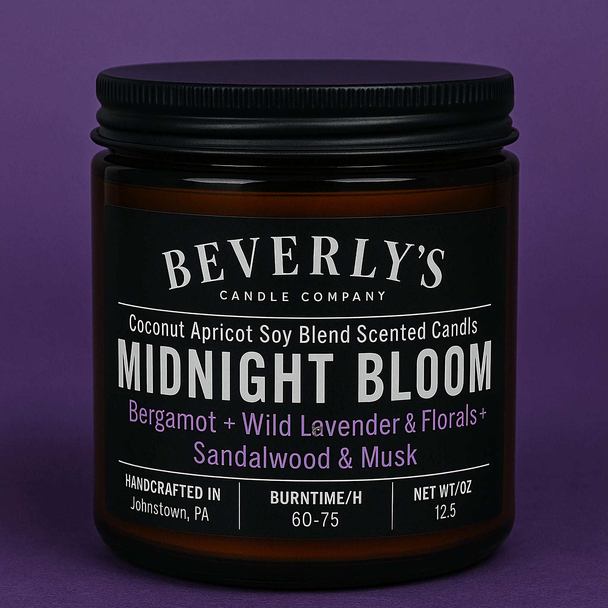 Midnight Bloom – Bergamot, Lavender & Musk Candle