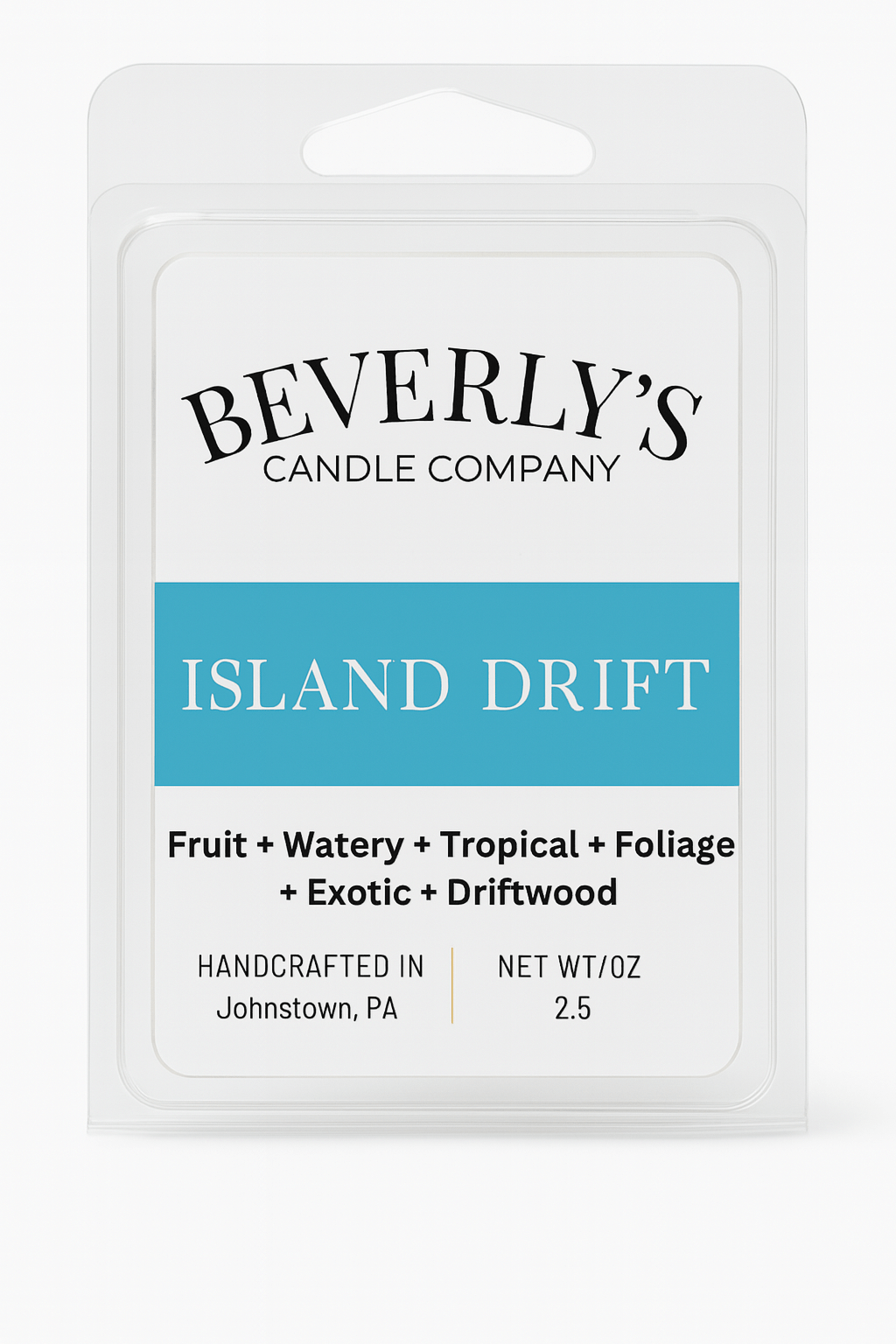 Island Drift Wax Melts – 2.5oz Clamshell | Tropical Citrus & Driftwood
