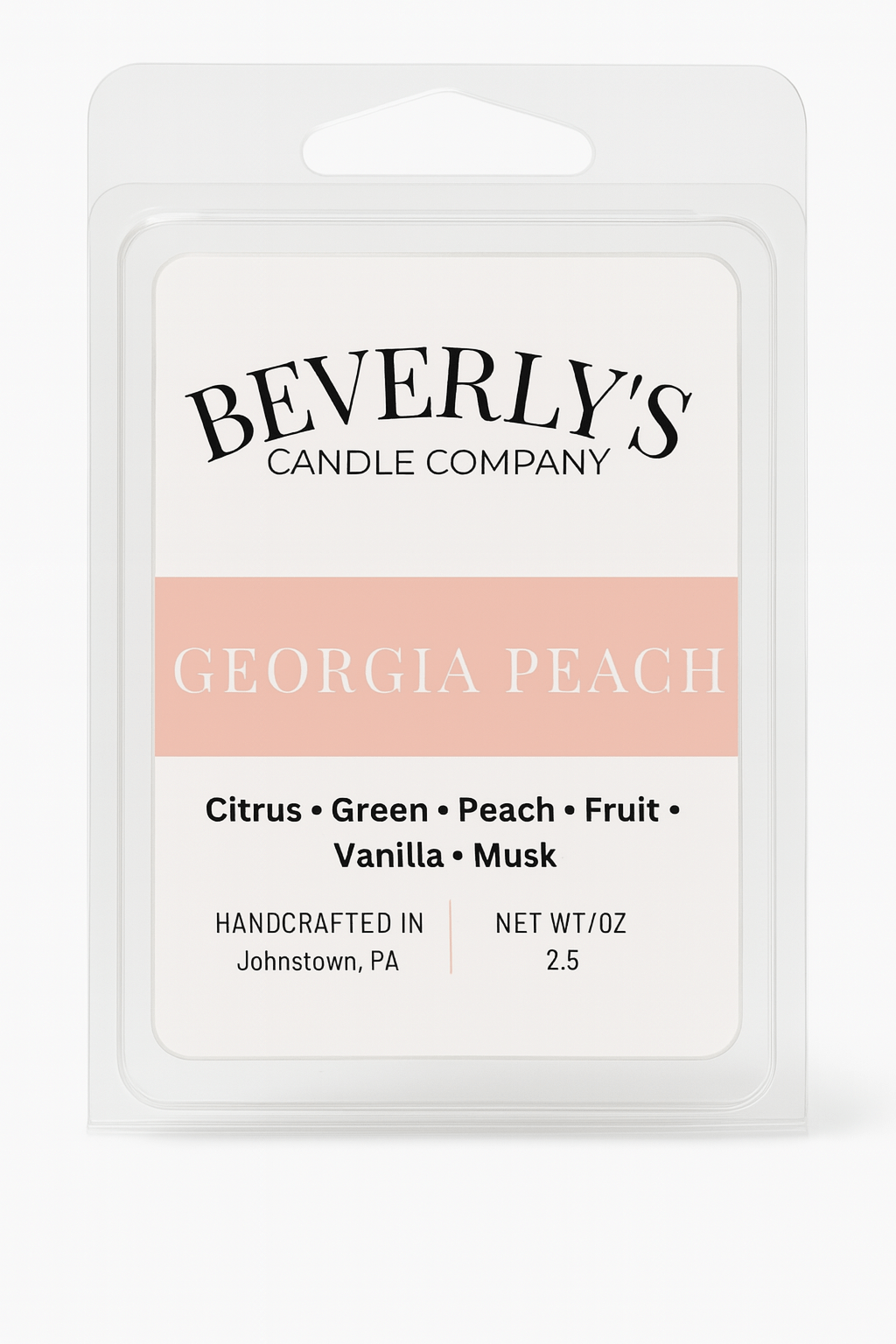 Georgia Peach Wax Melts – 2.5oz Clamshell | Juicy Peach, Citrus & Vanilla Musk