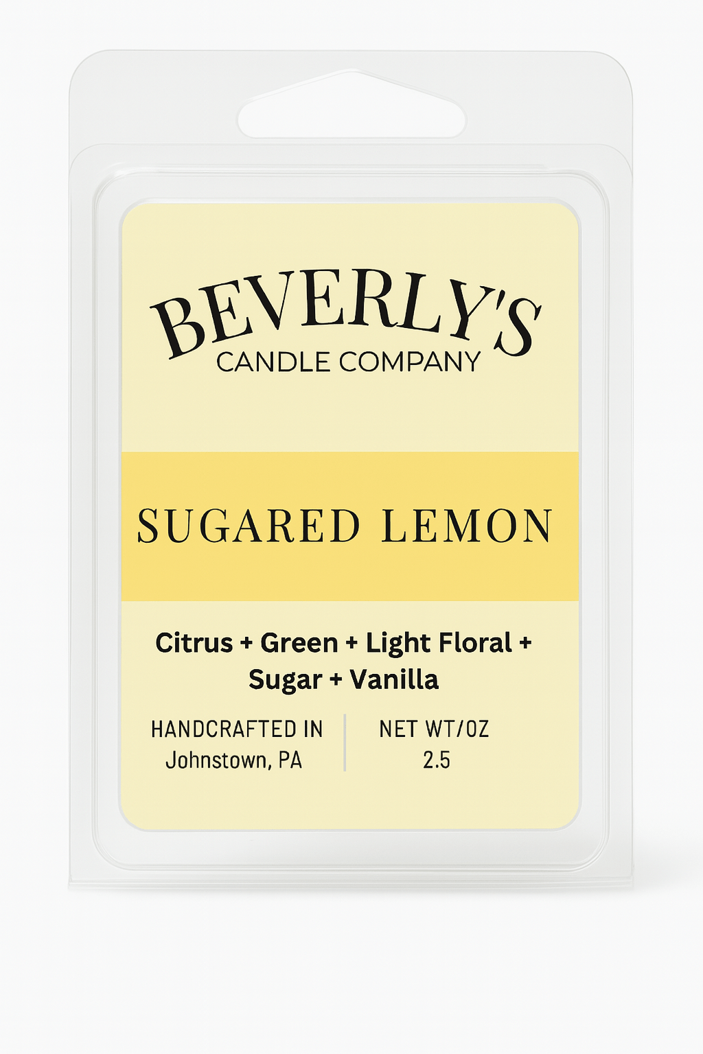 Sugared Lemon Wax Melts – 2.5oz Clamshell | Bright Citrus & Sweet Sugar Crystals