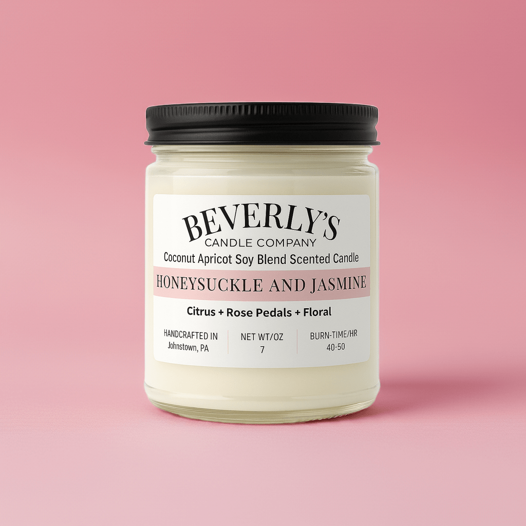Honeysuckle Jasmine - Luxury Coconut Apricot Candle | Blooming Florals, Citrus & Rose Petal
