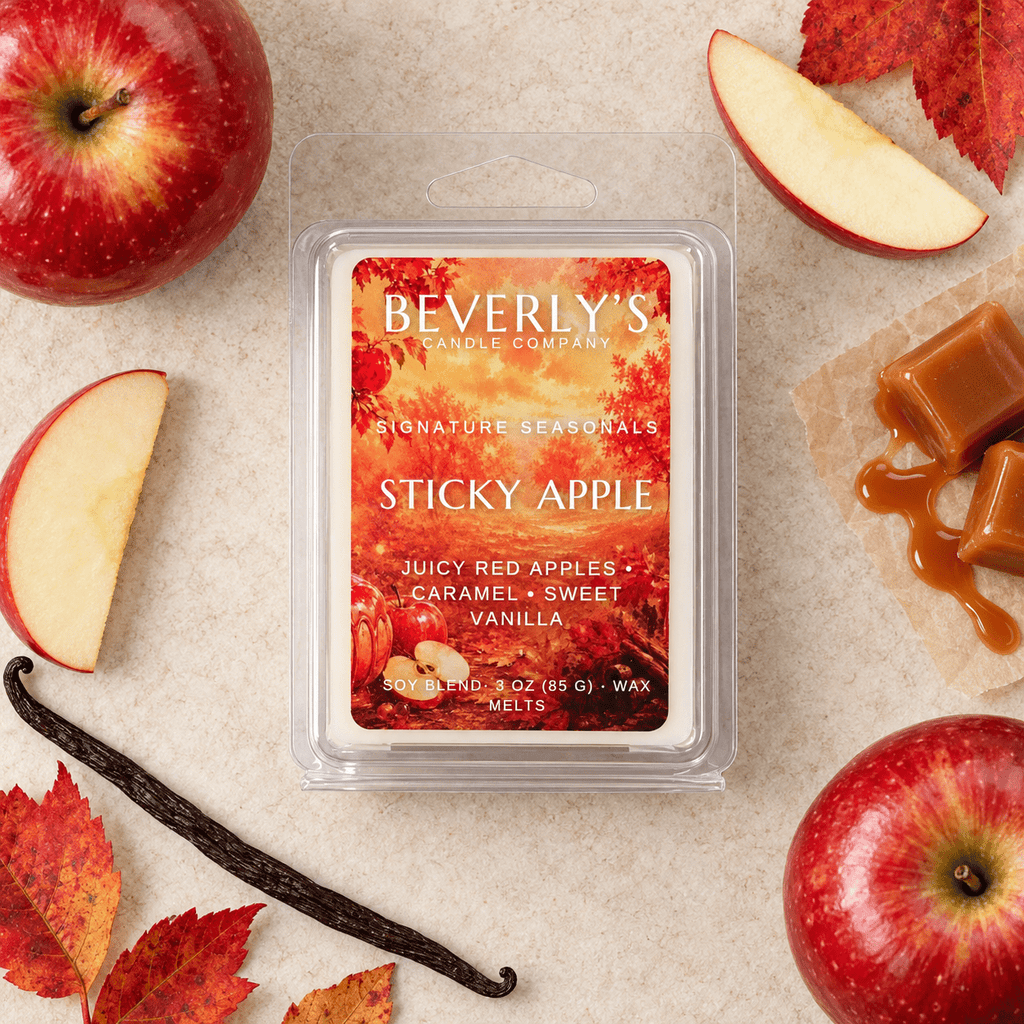 Sticky Apple Wax Melts Caramel Apple, Vanilla & Brown Sugar by Beverly's Candle Company