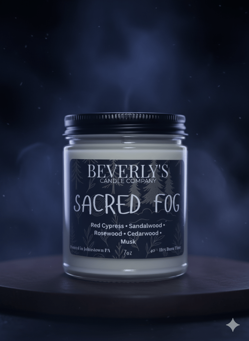 🌲 The Sacred Fog – Mysterious Cypress & Sandalwood Candle