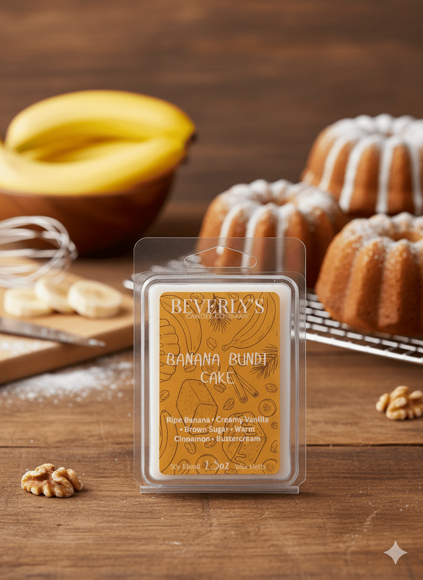 🍌🧁 Banana Bundt Cake – Warm Banana, Vanilla & Cake Batter Wax Melts