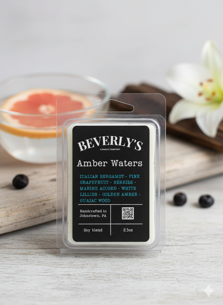 💧 Amber Waters – Bergamot, Lavender & Golden Amber Wax Melts