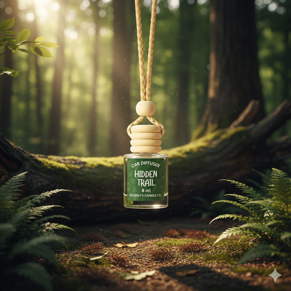Hidden Trail Car Diffuser | Bergamot, Juniper & Warm Woods | Long-Lasting 8ml Winter Forest Aroma