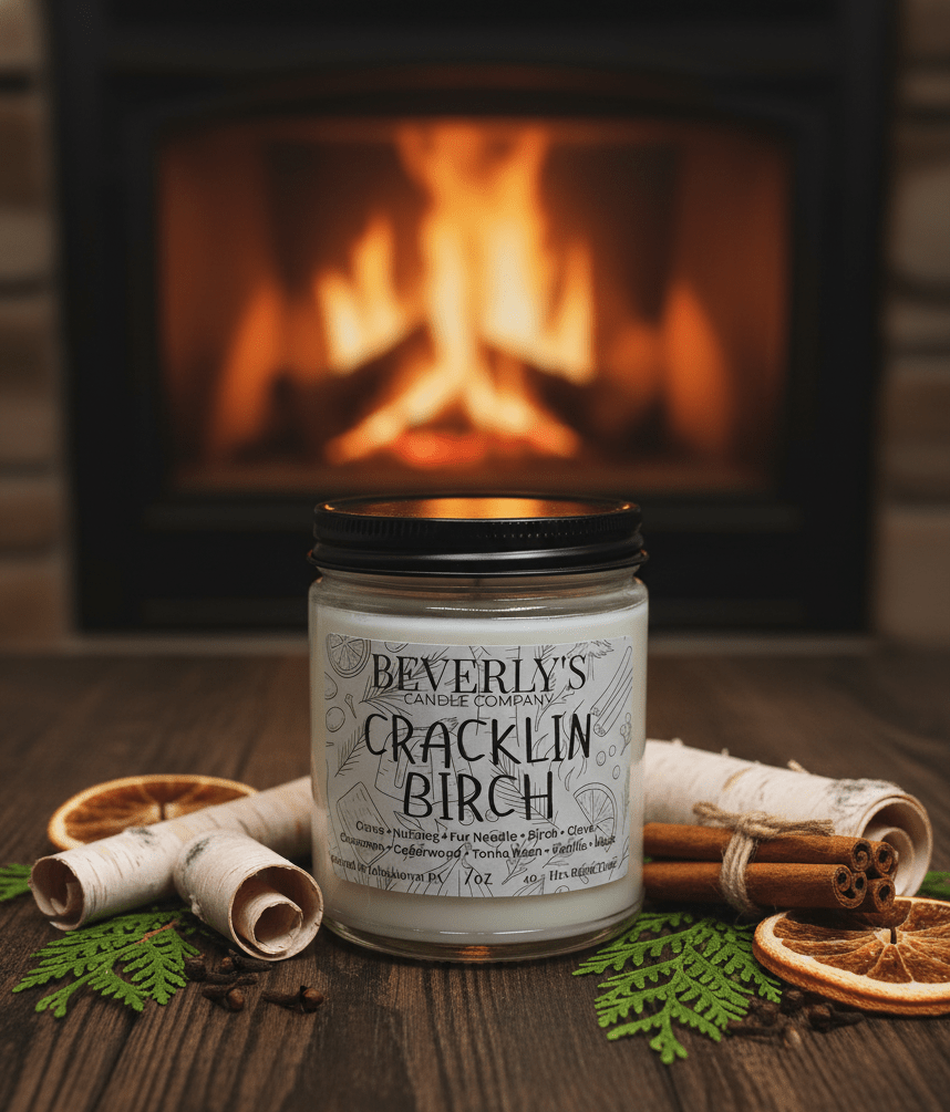 🌲 Cracklin Birch – Spiced Birchwood & Vanilla Musk Candle