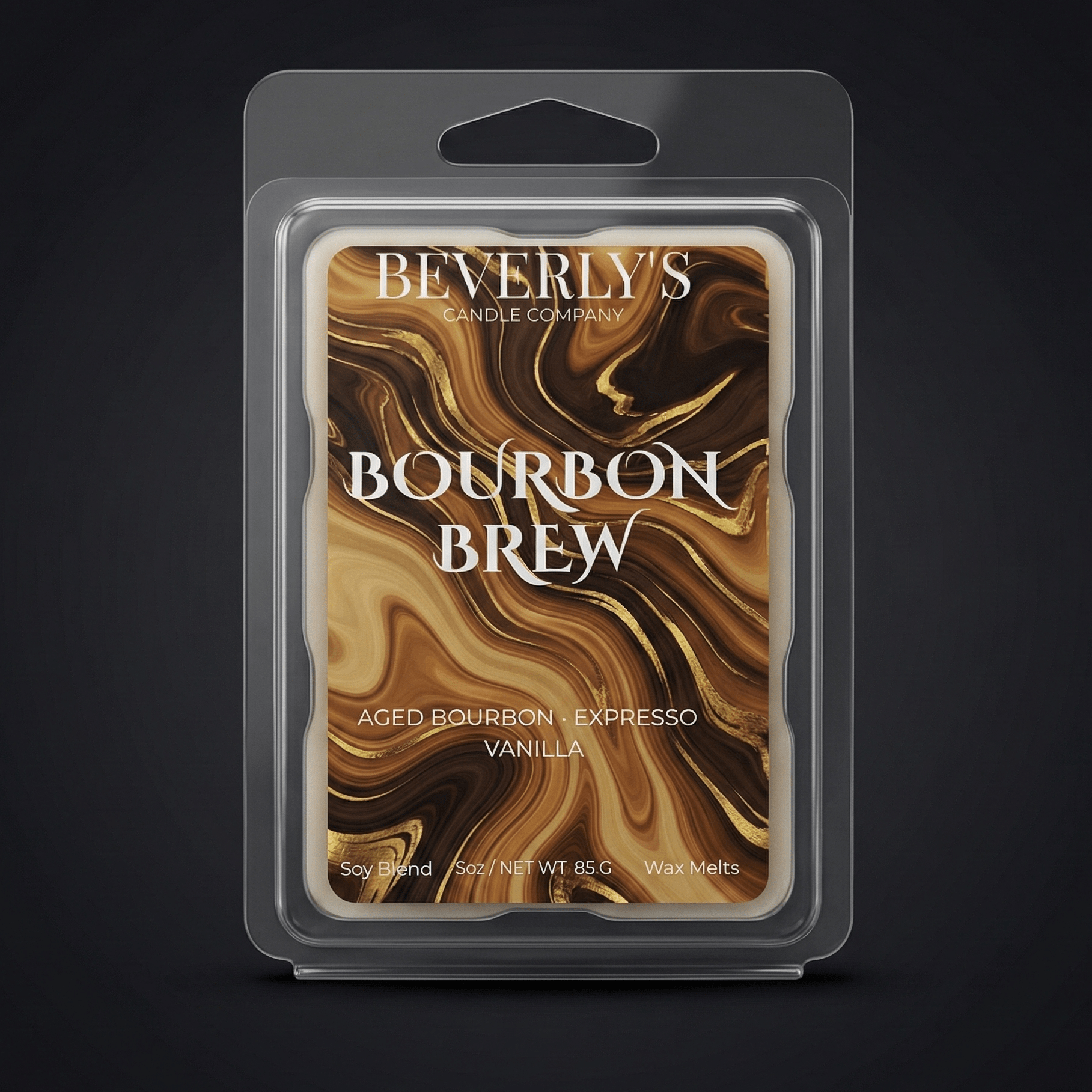 Bourbon Brew men's wax melts with coffee bourbon and vanilla for wax warmers
