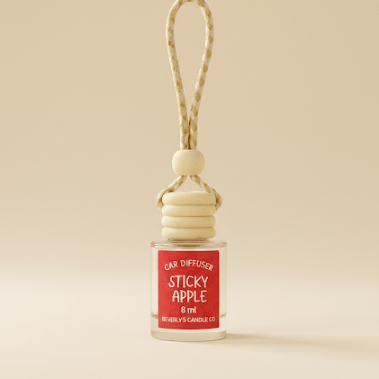 Sticky Apple Car Diffuser | Red Apple, Warm Caramel & Holiday Spice | Long-Lasting 8ml Freshener