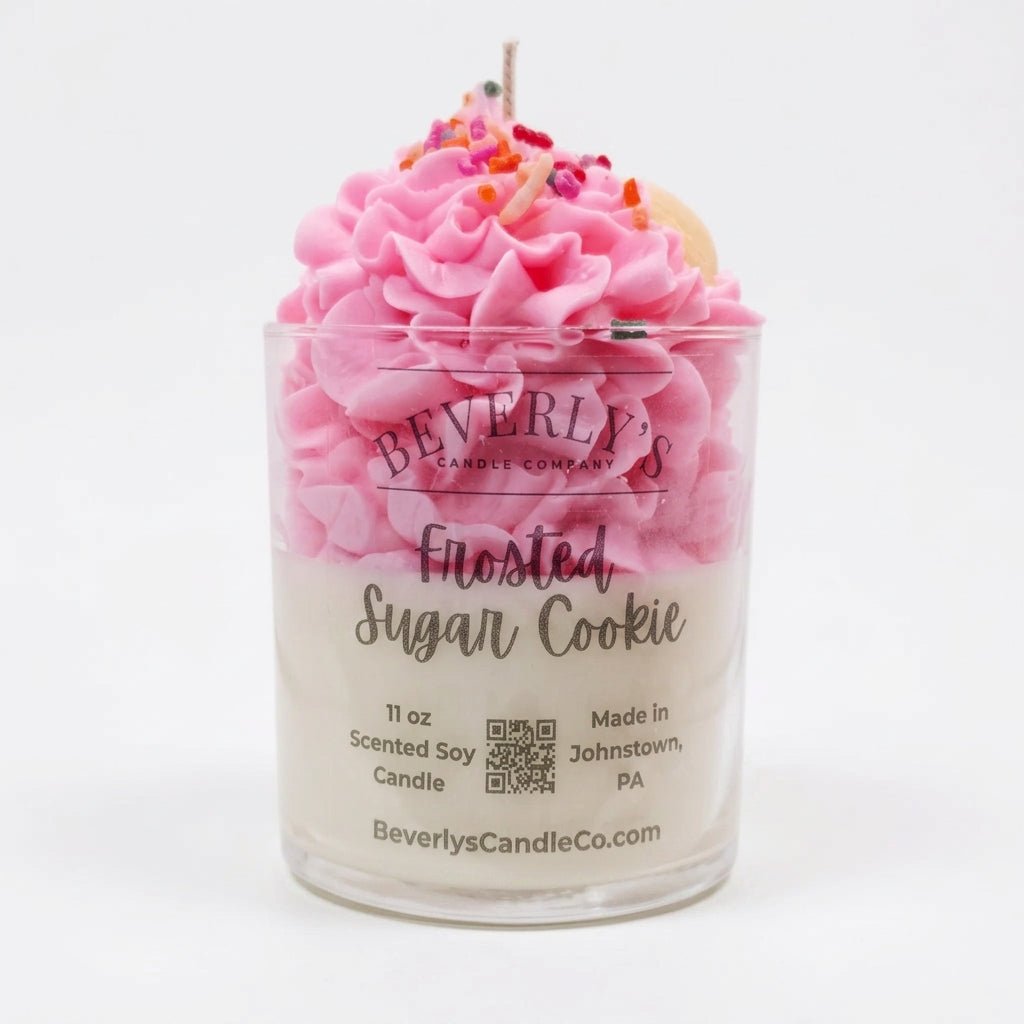 Frosted Sugar Cookie Dessert Candle – sweet vanilla and sugar scent hand-poured candle by Beverly's Candle Company