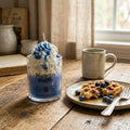 Blueberry Waffles Breakfast Candle lifestyle shot showing cozy breakfast scent by Beverly's Candle Company