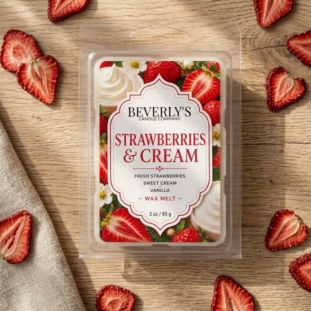 Strawberries & Cream Wax Melts – Sweet Berry & Creamy Vanilla Scent