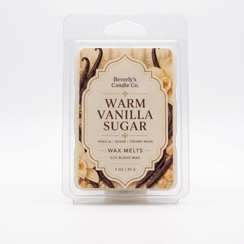 Warm Vanilla Sugar wax melts – creamy vanilla and sugared spice scent for wax warmers by Beverly's Candle Company