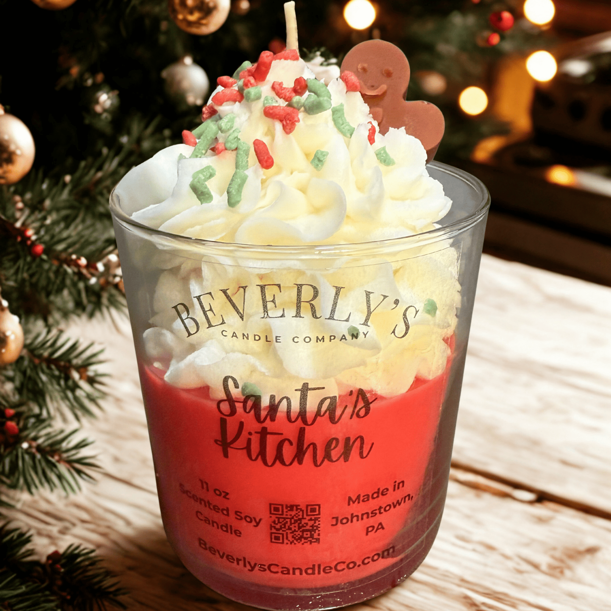 Santa's Kitchen Dessert Candle - Gingerbread Cookie & Cinnamon Holiday Candle