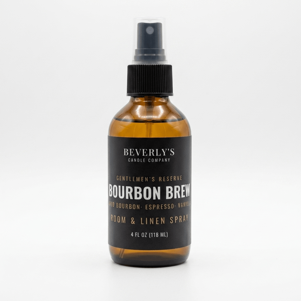 Bourbon Brew Room and Linen Spray Coffee, Bourbon & Vanilla Scent | 4oz by Beverly's Candle Company
