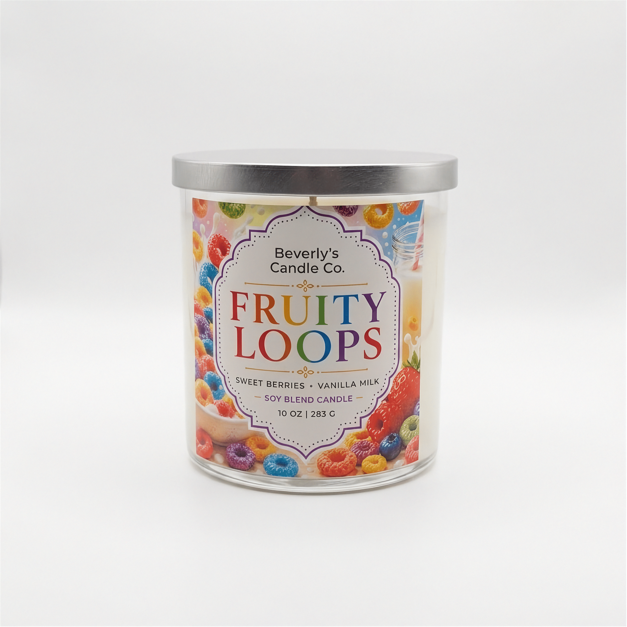 Fruity Loops Candle – Sweet Cereal & Vanilla Scent | 10oz