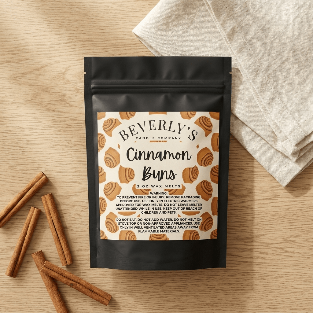 Cinnamon Buns Wax Melts Warm Cinnamon, Butter & Cream Cheese Frosting Scent by Beverly's Candle Company