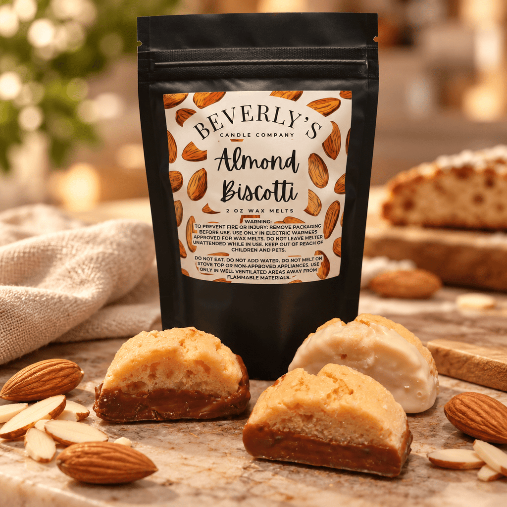 Almond Biscotti shaped wax melts with bakery styling
