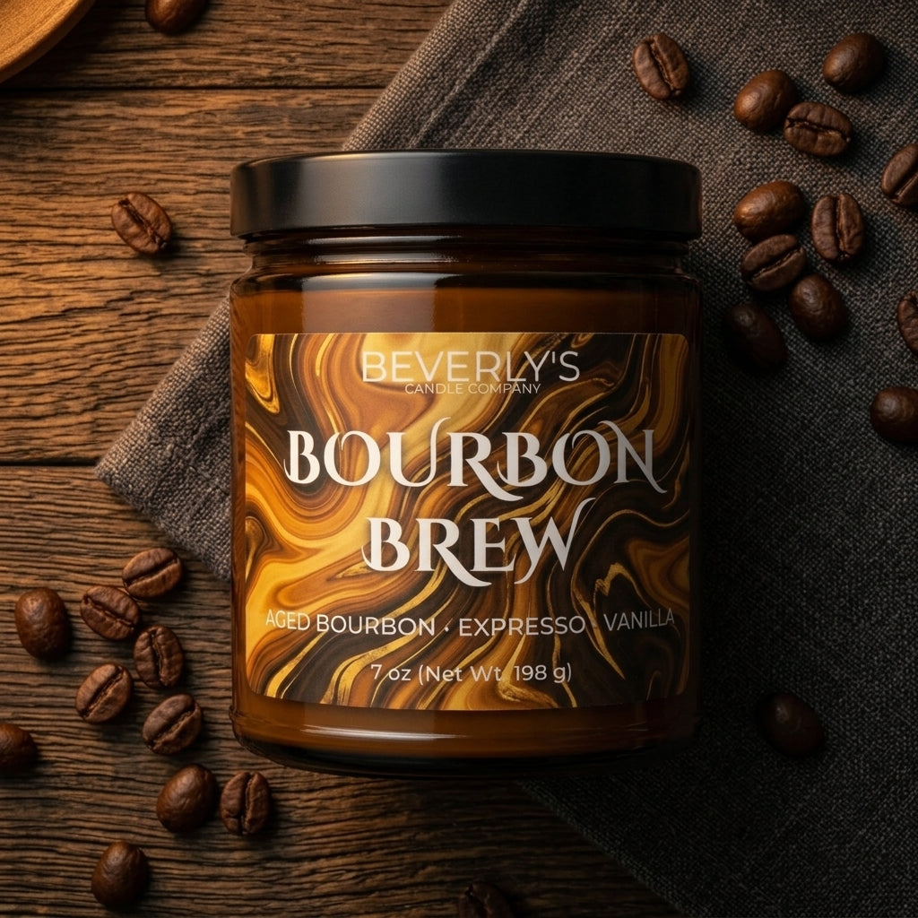 Bourbon Brew Coffee Candle for Men – Bold Bourbon & Espresso Scent