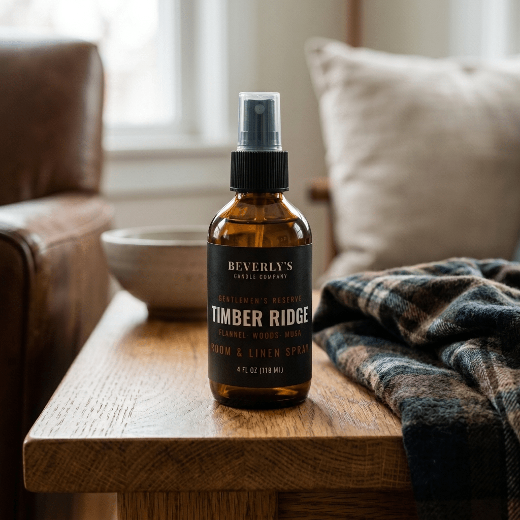 Timber Ridge Room and Linen Spray Cedar, Woods & Musk Scent | 4oz by Beverly's Candle Company