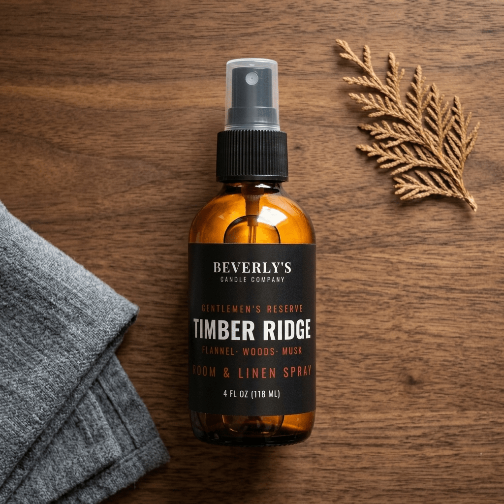 Timber Ridge Room and Linen Spray Cedar, Woods & Musk Scent | 4oz by Beverly's Candle Company