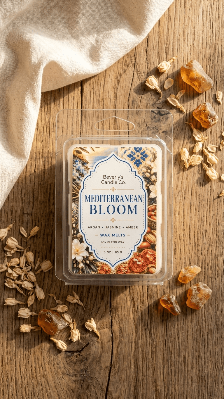 Mediterranean Bloom Wax Melts – Soft Florals, Vanilla & Warm Amber