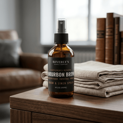Bourbon Brew Room and Linen Spray Coffee, Bourbon & Vanilla Scent | 4oz by Beverly's Candle Company