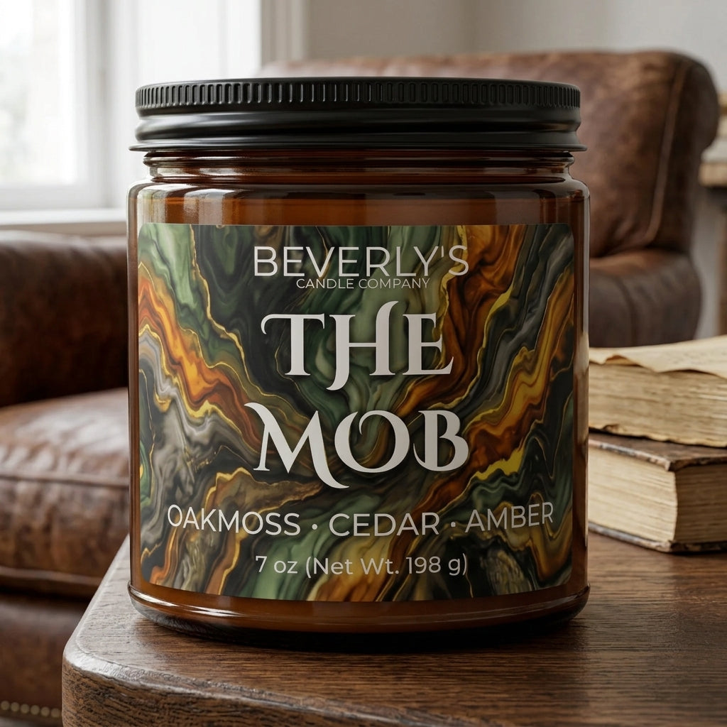 The Mob Men's Candle – Earthy Woods, Citrus & Amber Scent