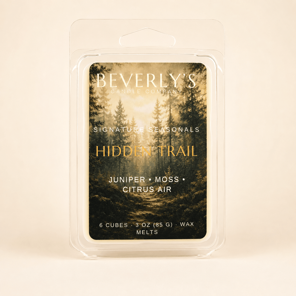 Hidden Trail Wax Melts Bergamot, Cedarwood & Amber Musk by Beverly's Candle Company