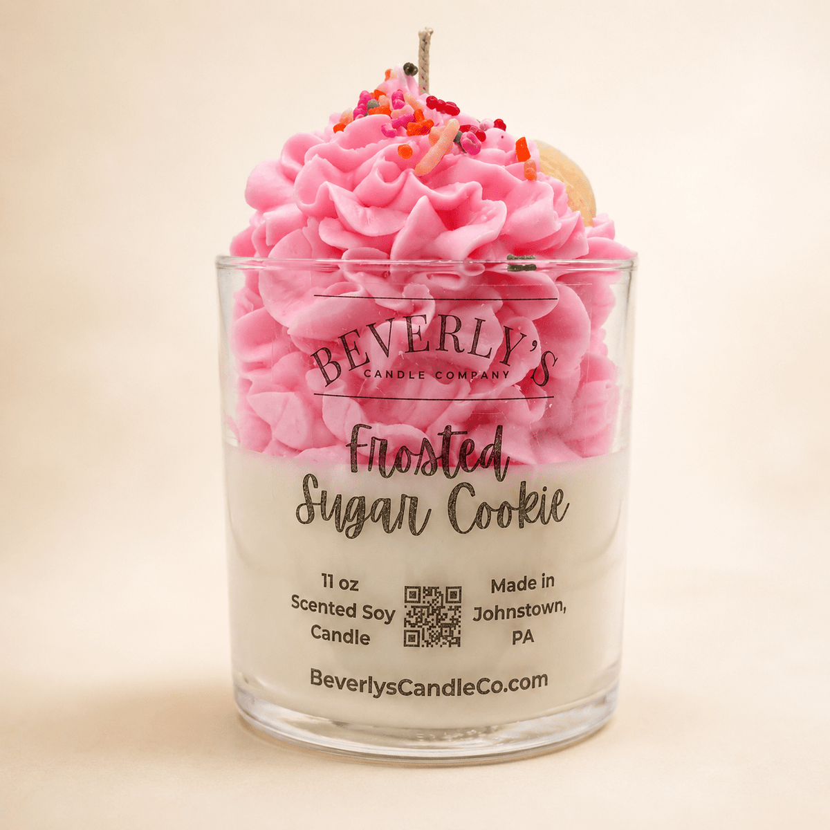 Frosted Sugar Cookie Dessert Candle Sweet Vanilla & Sugar Scent by Beverly's Candle Company