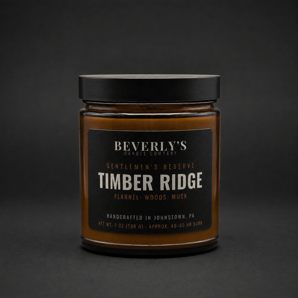 Timber Ridge Men's Candle Cedar, Woods & Musk Scent by Beverly's Candle Company
