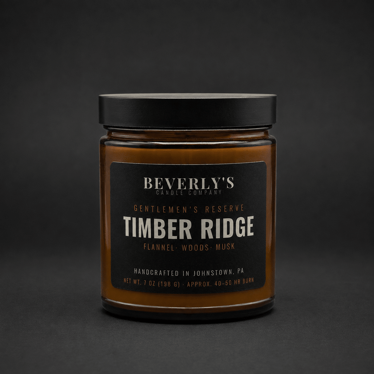 Timber Ridge Men's Candle Cedar, Woods & Musk Scent by Beverly's Candle Company