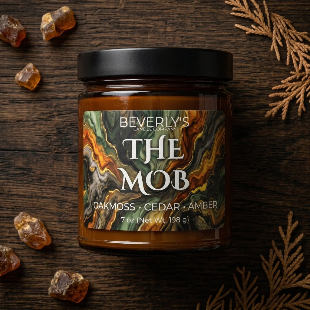 The Mob Men's Candle – Earthy Woods, Citrus & Amber Scent