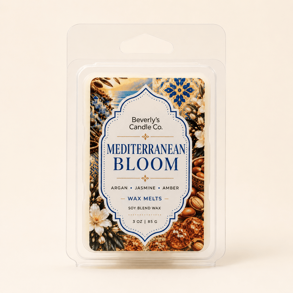 Mediterranean Bloom Wax Melts Soft Florals, Vanilla & Warm Amber by Beverly's Candle Company
