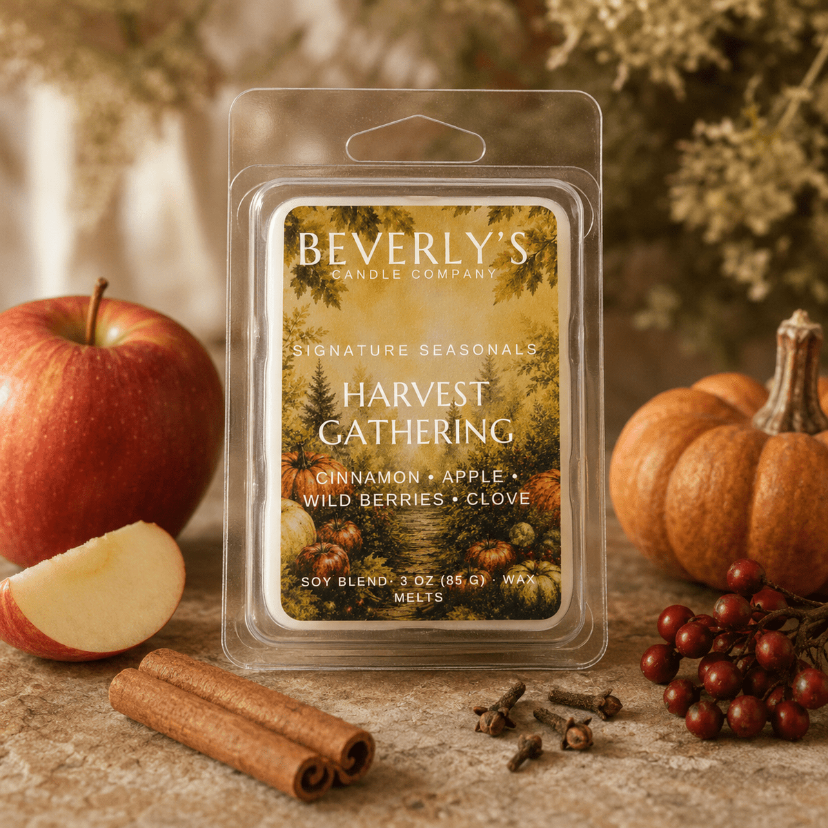 Harvest Gathering Wax Melts Fruit, Berries & Warm Cinnamon by Beverly's Candle Company