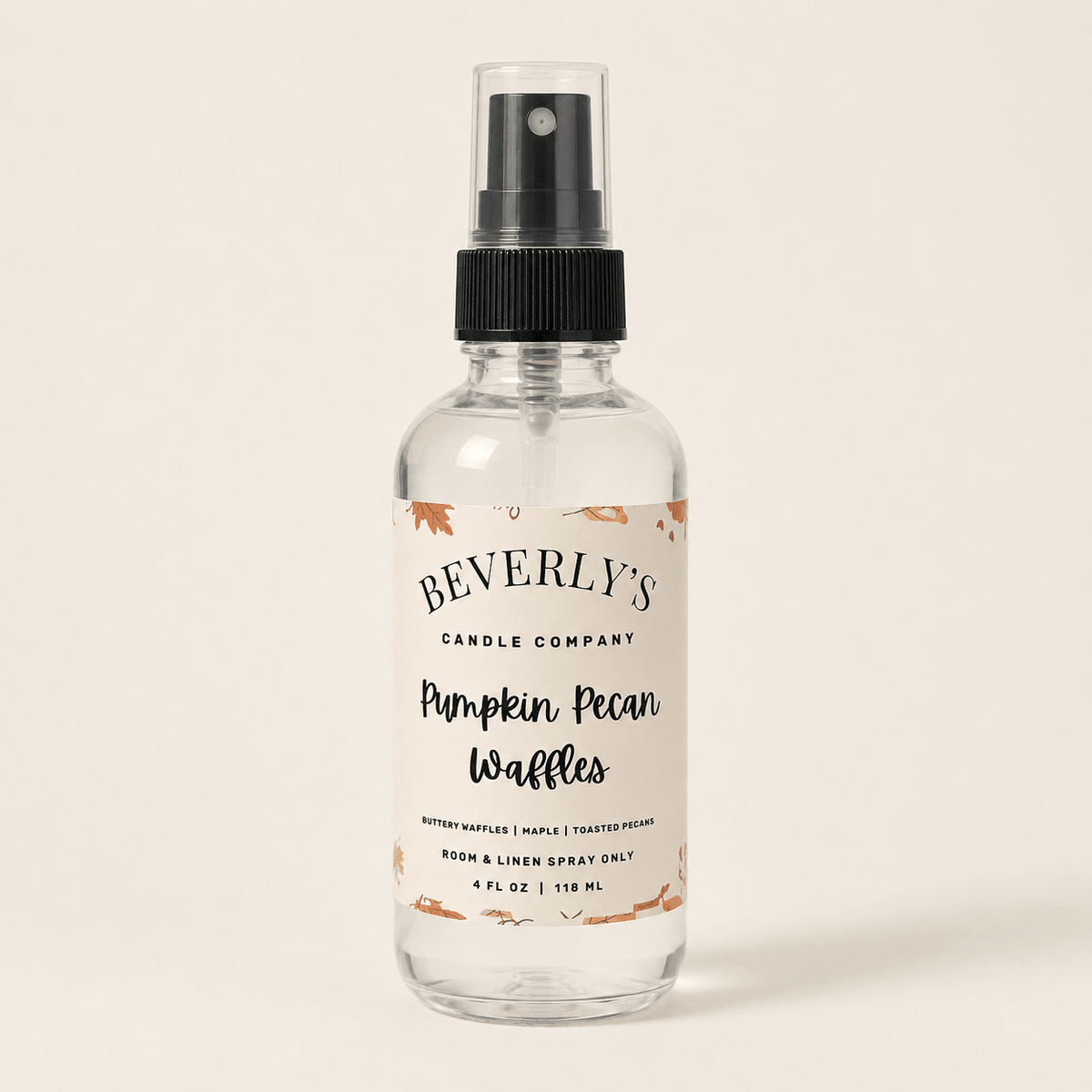 Pumpkin Pecan Waffles Room and Linen Spray Pumpkin, Maple & Brown Sugar Scent | 4oz by Beverly's Candle Company