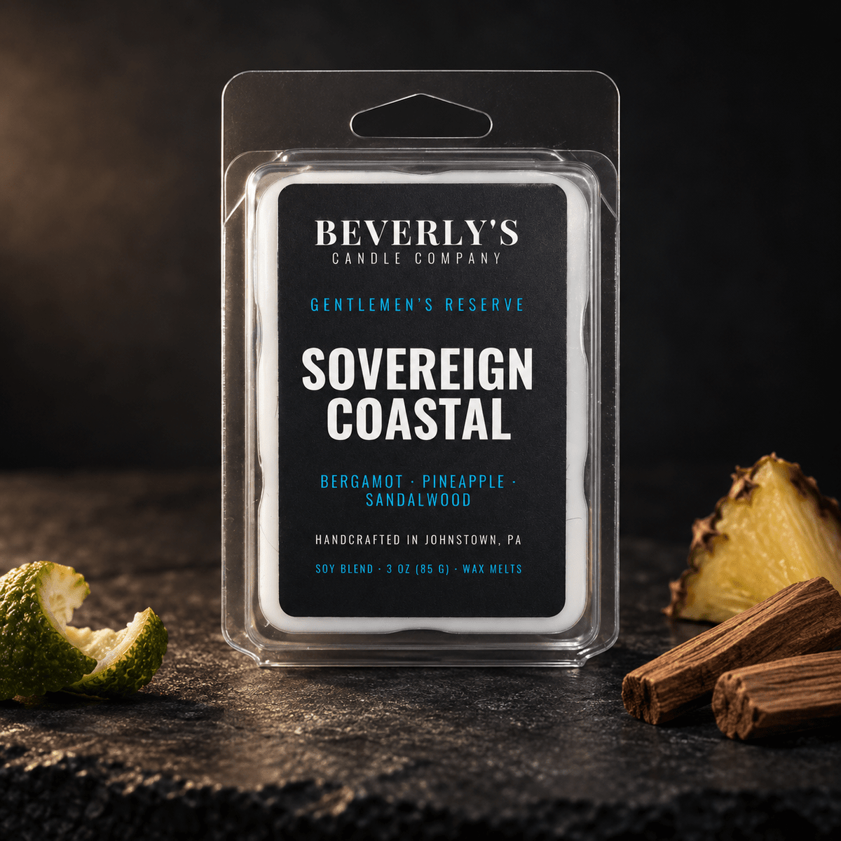 Sovereign Coast Wax Melts Bergamot, Pineapple & Cedarwood Scent by Beverly's Candle Company
