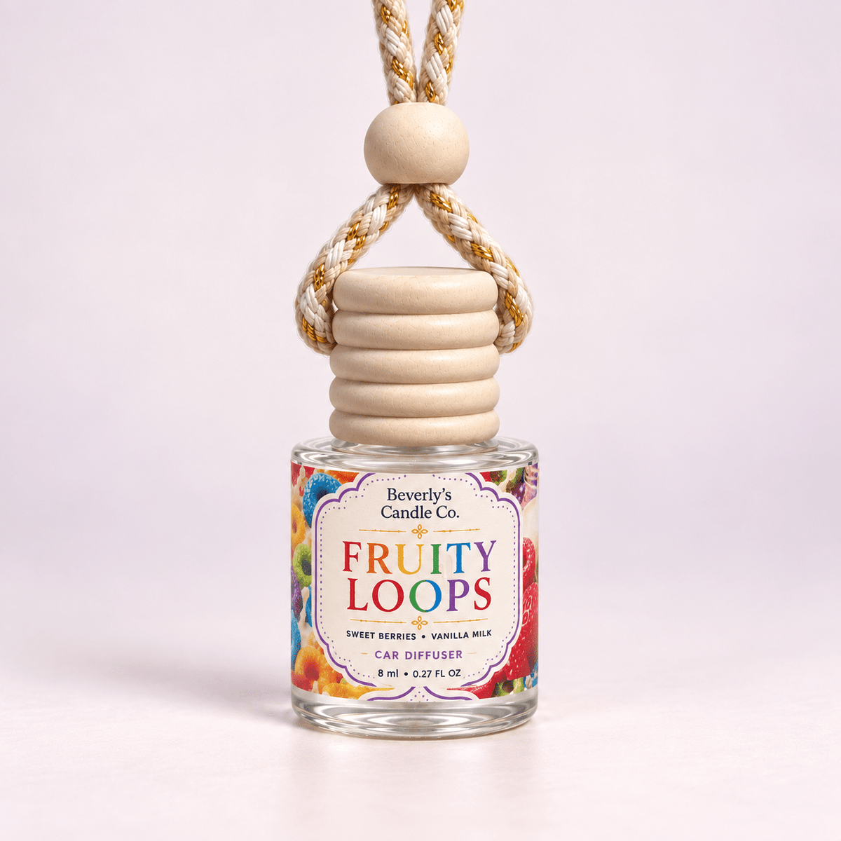 Fruit Loops Car Diffuser Sweet Cereal Scent for Your Vehicle by Beverly's Candle Company