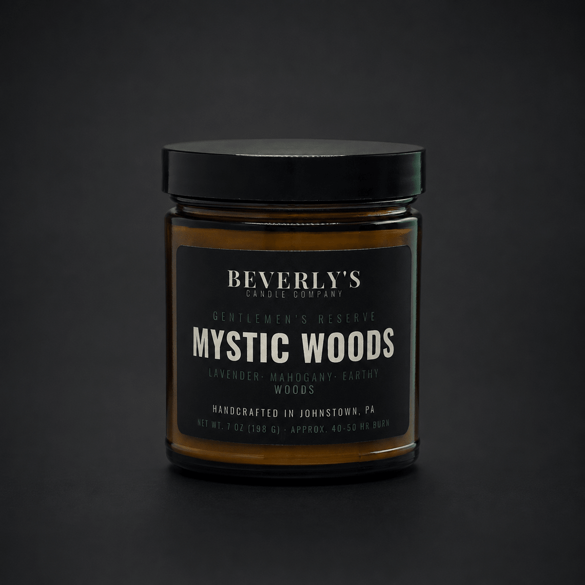 Mystic Woods Men's Candle Mahogany, Cedarwood & Lavender Scent by Beverly's Candle Company