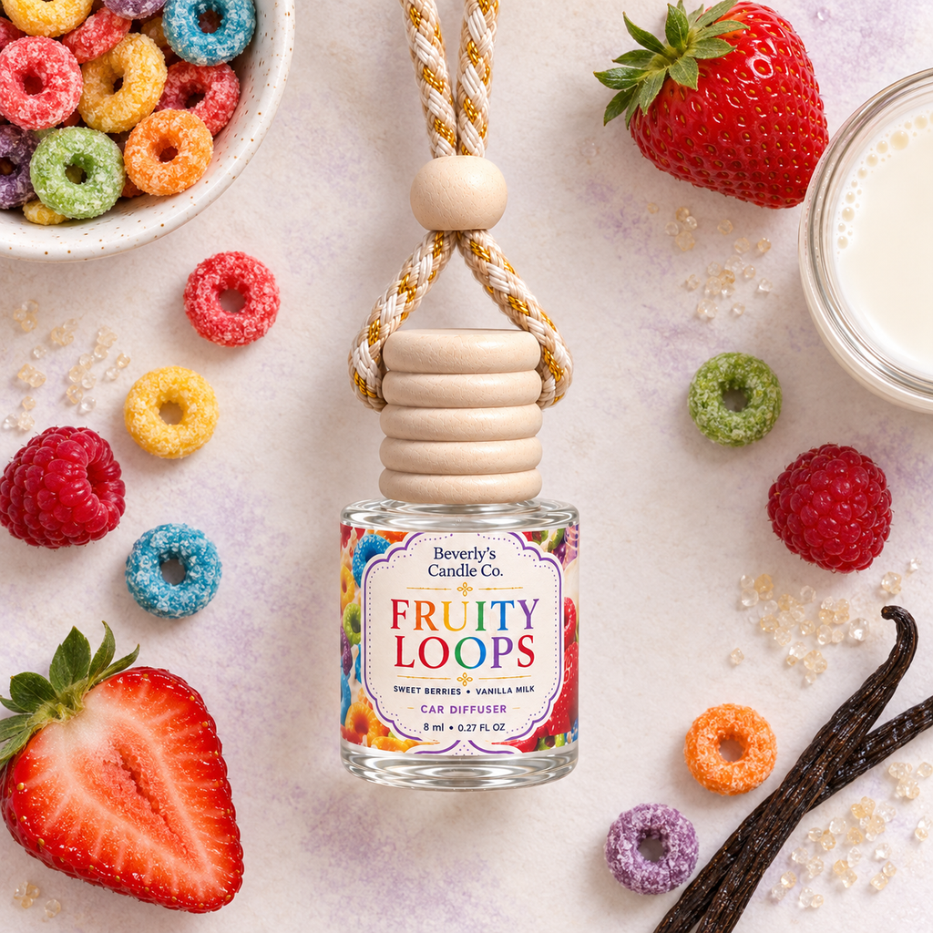 Fruit Loops Car Diffuser Sweet Cereal Scent for Your Vehicle by Beverly's Candle Company