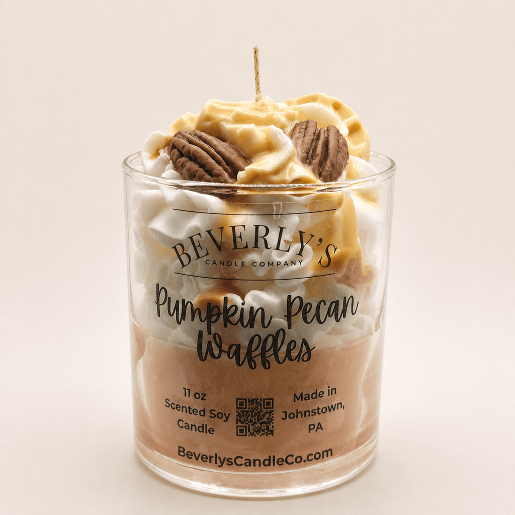Pumpkin Pecan Waffles Breakfast Candle Maple Syrup, Pumpkin Spice & Toasted Pecan Scent by Beverly's Candle Company