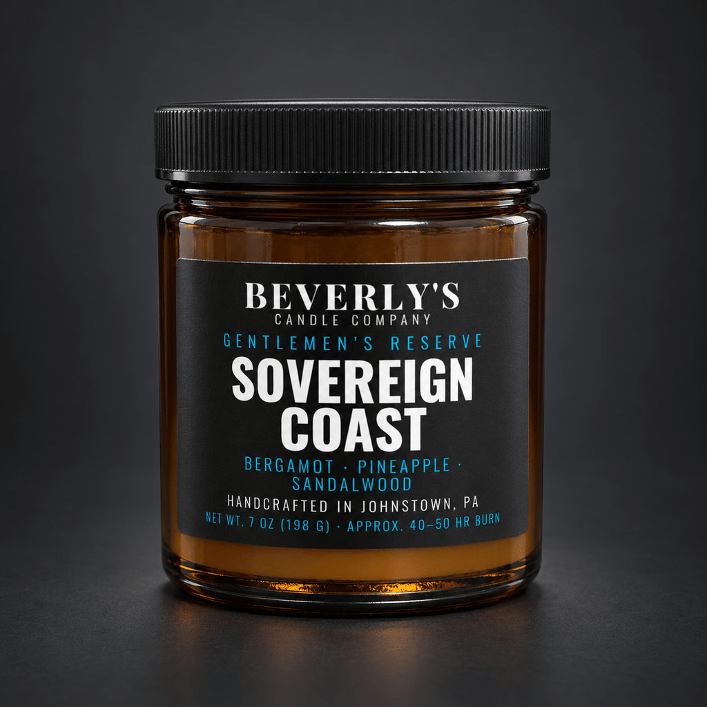 Sovereign Coast Men's Candle Bergamot, Pineapple & Cedarwood Scent by Beverly's Candle Company