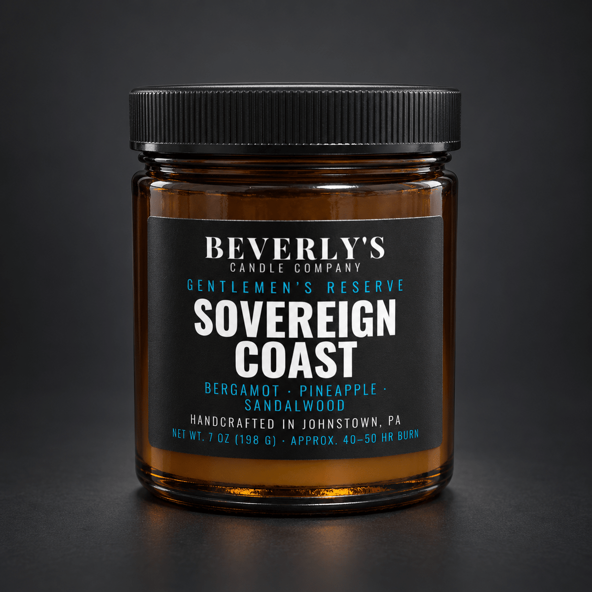 Sovereign Coast Men's Candle Bergamot, Pineapple & Cedarwood Scent by Beverly's Candle Company