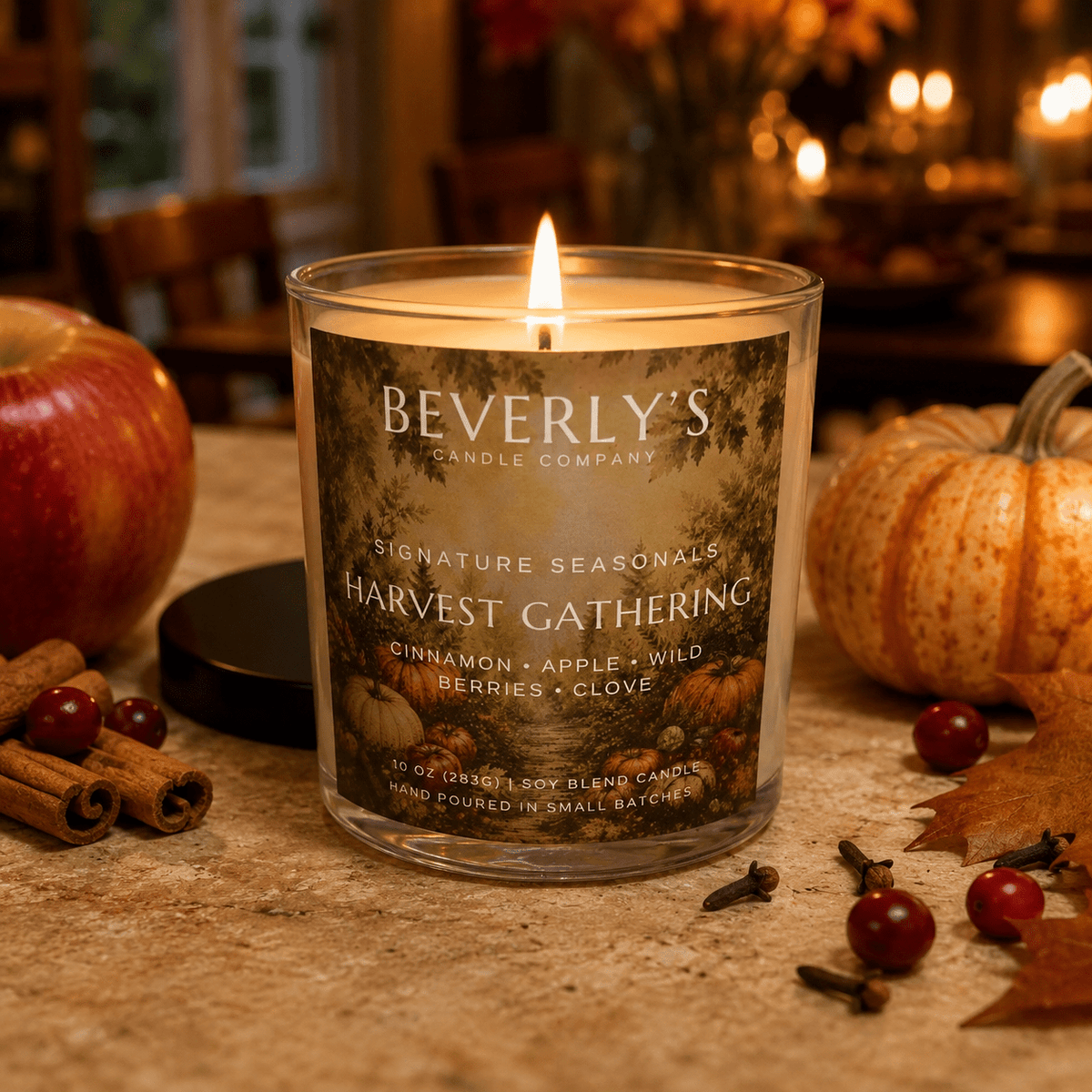 Harvest Gathering Candle Fruit, Berries & Warm Cinnamon | 10oz by Beverly's Candle Company