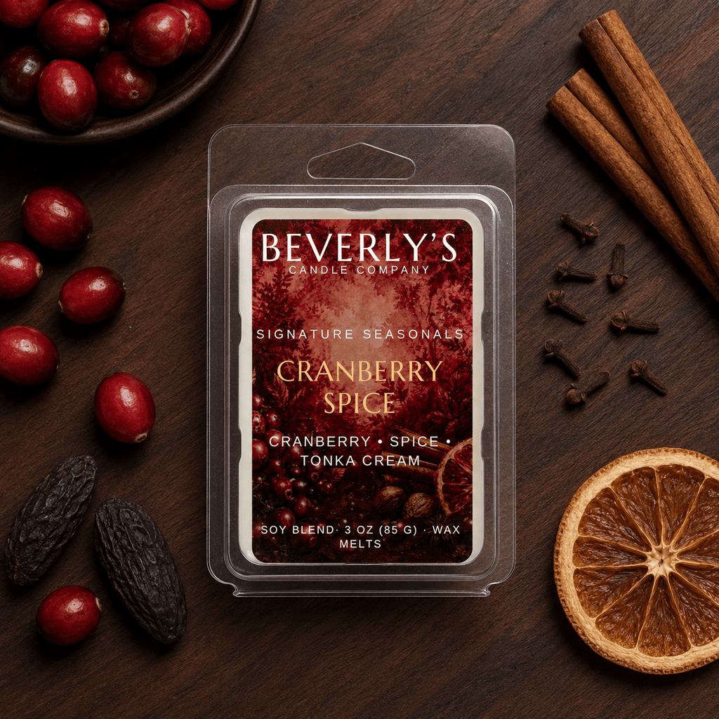 Cranberry Spice Wax Melts Spiced Cranberry, Orange & Warm Amber by Beverly's Candle Company