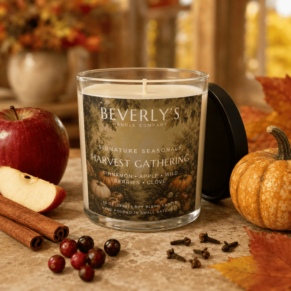 Harvest Gathering Candle Fruit, Berries & Warm Cinnamon | 10oz by Beverly's Candle Company