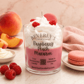 Raspberry Peach Macaron 11 oz Gourmet Dessert Soy Candle by Beverly's Candle Company