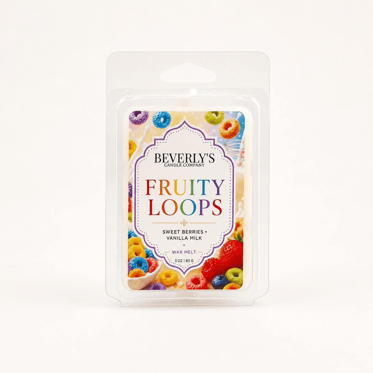 Fruity Loops Wax Melts Sweet Cereal & Vanilla Scent by Beverly's Candle Company